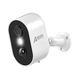 ANRAN 2K HD Überwachungskamera Aussen Akku, 3MP Batteriebetriebene Kamera Outdoor mit PIR-Bewegungserkennung, Spotlight, Farbnachtsicht, 2-Wege-Audio, C2 Weiß