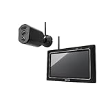 ABUS Überwachungskamera EasyLook BasicSet PPDF17000 – Kamera + tragbarer Monitor mit Touchscreen - einfache Handhabung, Alarm- und Aufnahme-Modus, Gegensprechfunktion, Nachtsicht, Schwarz, 1080p