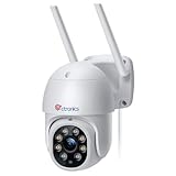 ctronics PTZ Überwachungskamera Aussen,1080P Kabellose IP WLAN Outdoor Kamera mit Automatische Verfolgung, 30m Nachtsicht in Farbe, 2-Wege Audio, IP66 Wasserdicht, Unterstützt 64GB SD-Karten