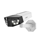 Reolink 4K Dual-Lens überwachungskamera aussen mit 180° Sichtwinkel, Outdoor IP-Kamera, Person/Fahrzeug/Tier-Erkennung, Farb-Nachtsicht, Zwei-Wege-Audio, Wasserdicht, Duo 2 PoE