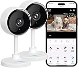 litokam Überwachungskamera 2 Stück, Babyphone mit Kamera mit Bewegungserkennung, Nachtsicht, Zwei-Wege-Audio, Kamera Überwachung Innen für Hunde, Haustierkamera mit App Kompatibel Alexa